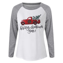 Load image into Gallery viewer, Popular Women Blouses Female Ladies Sweatershirts Casual Merry Christmas Costume Letter Print Long Sleeve Splice tee Shirts Tops